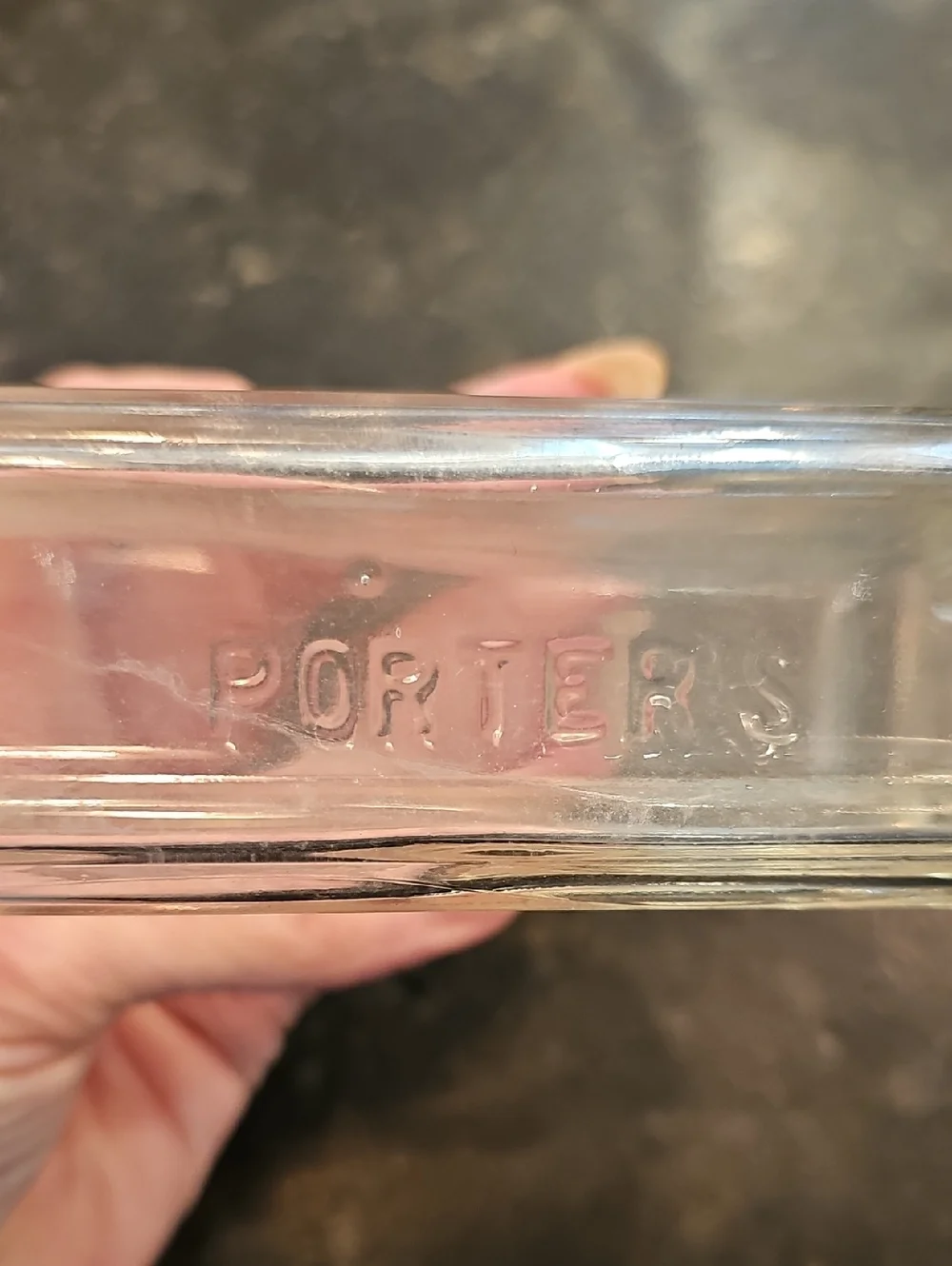 Antique 1920s-30s Porter's Pain King Clear Glass Bottle